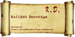 Kolláth Dorottya névjegykártya